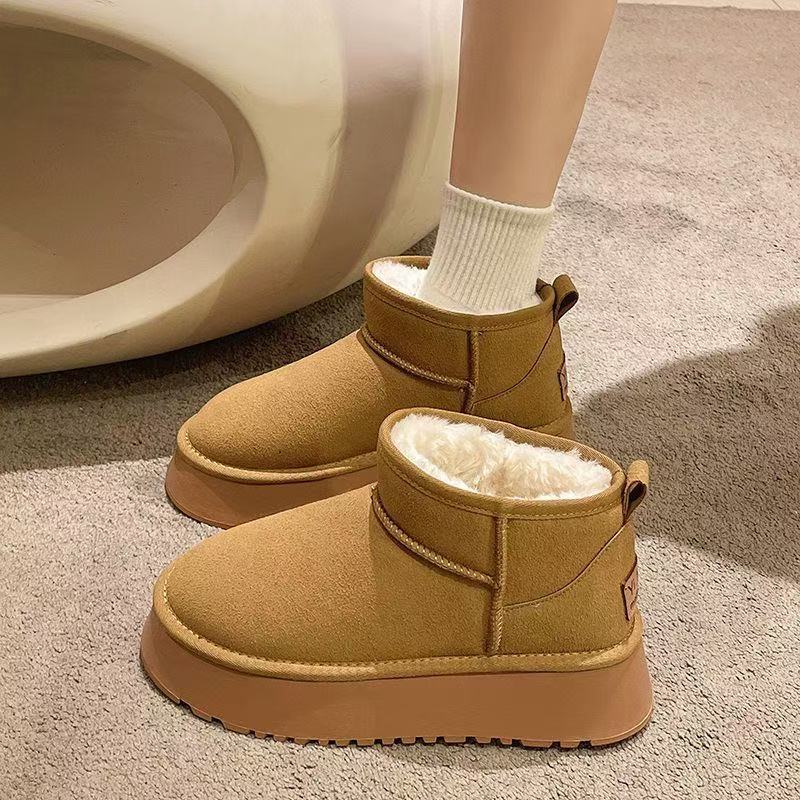 Women's Cozy Plush-Lined Platform Ankle Snow Boots