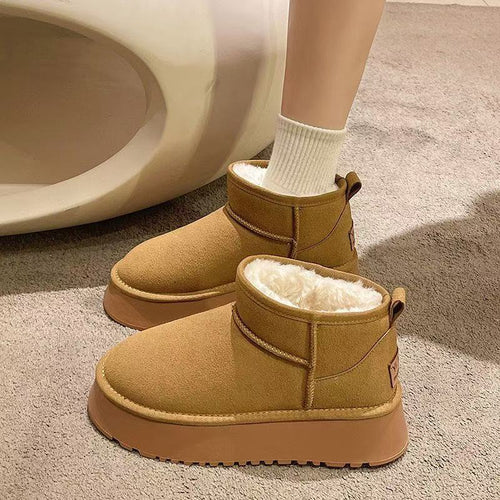 Women's Cozy Plush-Lined Platform Ankle Snow Boots