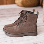 Women's Retro Suede-Look Lace-Up Ankle Boots